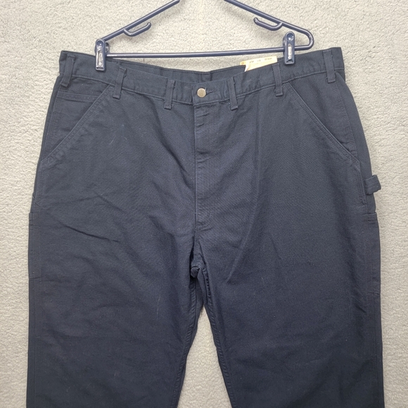 NWT Carhartt Loose Original Fit Washed Duck Work Dungaree Pants Dark Navy 44x32 - Picture 4 of 11
